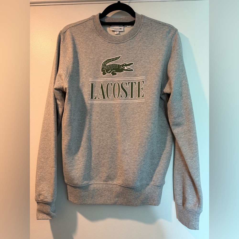 Lacoste Heather Gray Crewneck Sweater